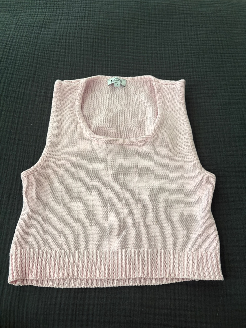Beginning Boutique Light Pink Knit Crop Tank